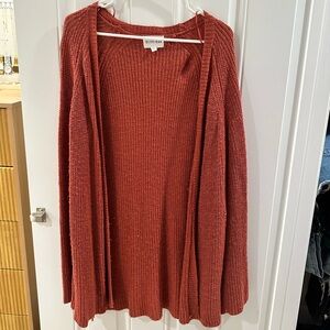 Nordstrom Olive & Oak Bell Sleeve Open Front Knit Longline Cardigan Size Medium